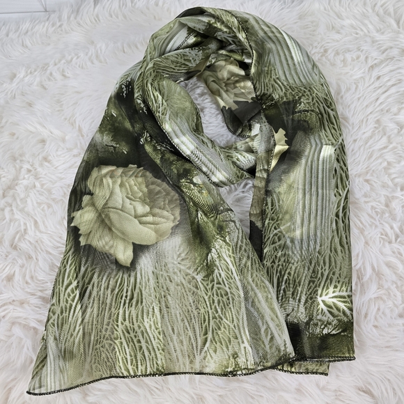 Source Unknown Accessories - Sheer Scarf with Floral Print